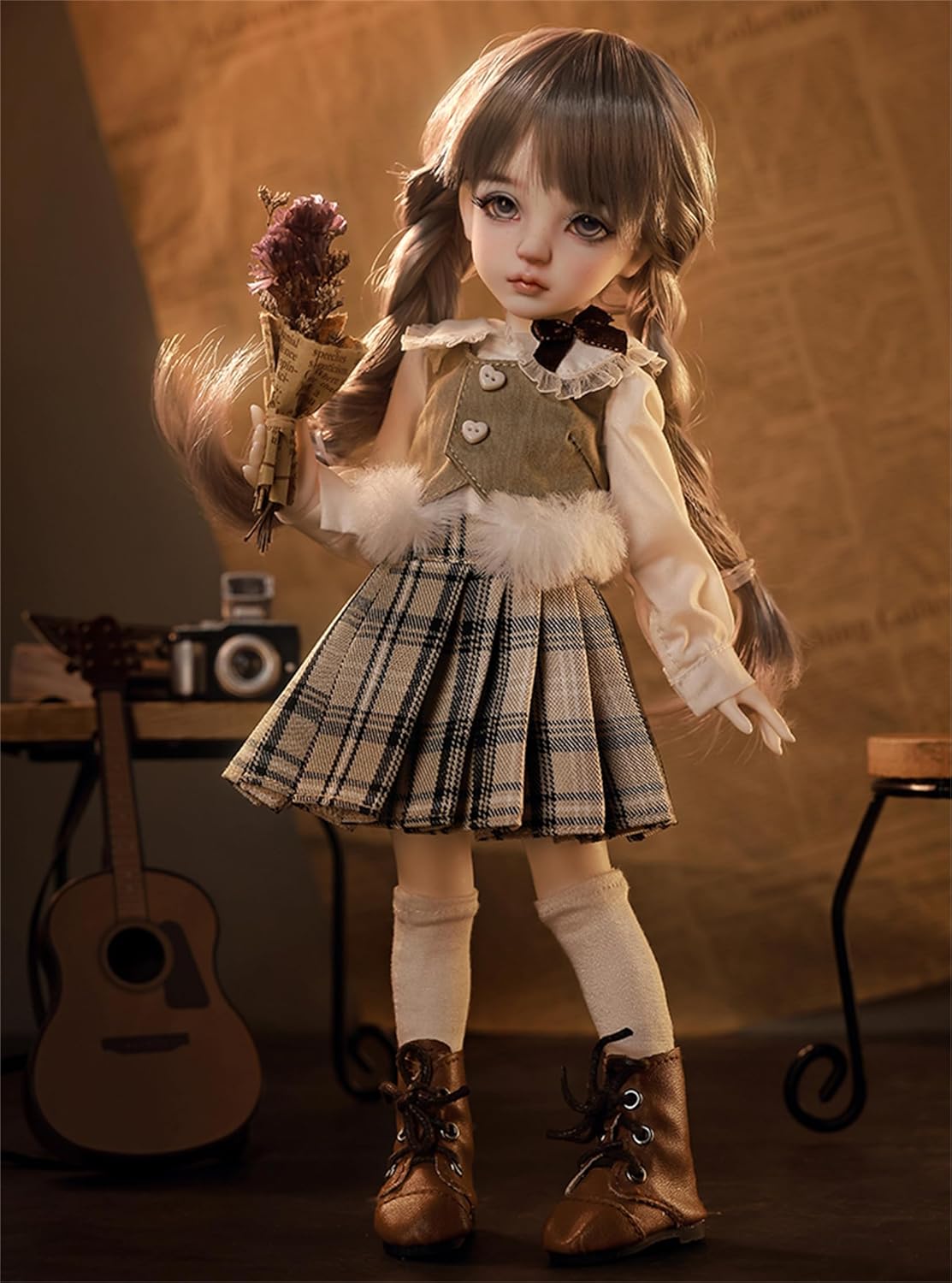 BACALYSO | shuga fairy 1/6 スケール 球体関節人形 女 秋のキャンパス 制服 元気 BJDドール 可動 フィギュア 身長27.5CM メイク済み 仮装でき 可愛い 樹脂 服セット (服セット)