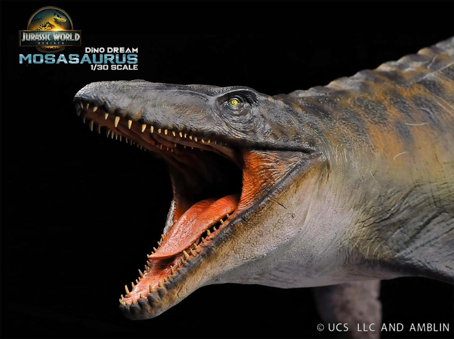 DINO DREAM 1/30 サイズ モササウルス 水生有鱗目 白亜紀 モササウルス科 恐竜 大きい65cm級 フィギュア 樹脂 プラモデル 模型 シーン 情景セット 塗装済 台座付き