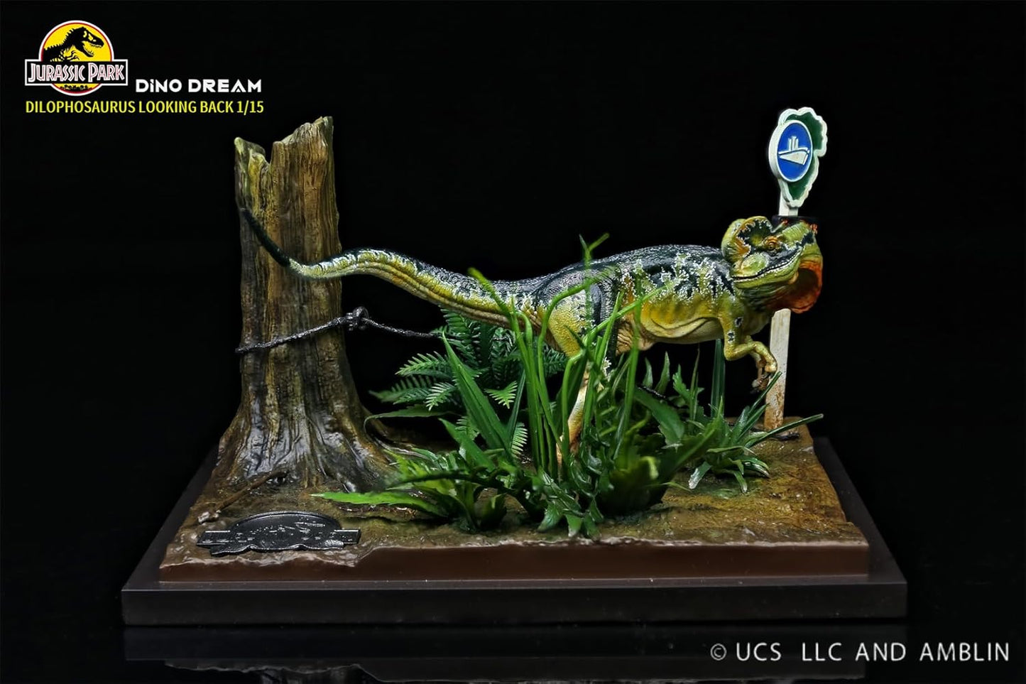 DINO DREAM 1/15 サイズ ディロフォサウルス ジュラ紀 肉食 獣脚類恐竜 18cm級 オス メス リアル フィギュア 樹脂 プラモデル 大人のおもちゃ 模型 シーン 情景セット プレゼント プレミアム オリジナル スタチュー 塗装済 完成品 置物 台座付き (閉じる)