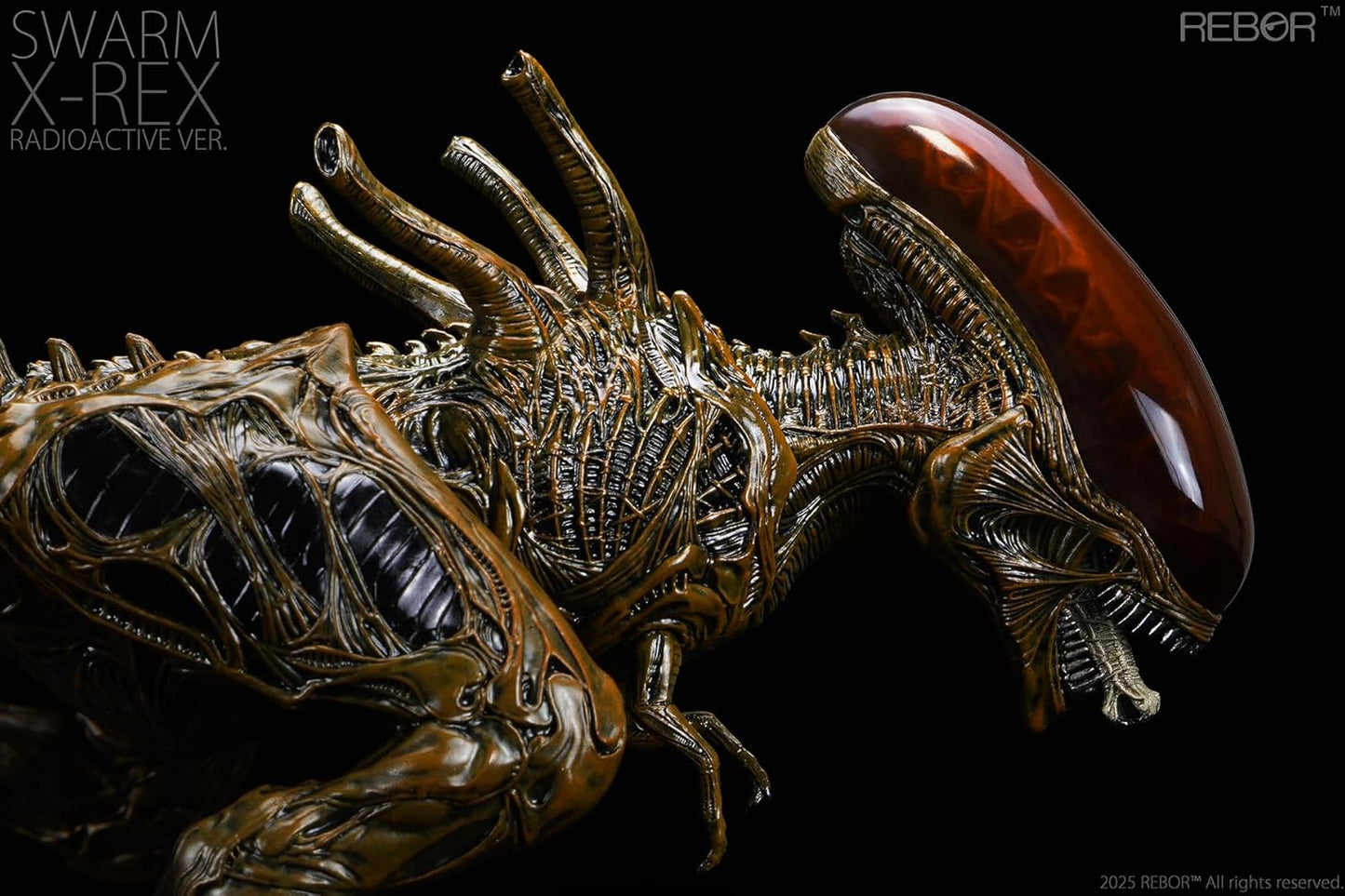 REBOR 1/35 Size Swarm X-REX T-REX T-REX Plastic Model Large Dinosaur Realistic PVC Adult Toy Animal Model 16.9 inches (43 cm) Grade Original Painted Finished Product (Red)