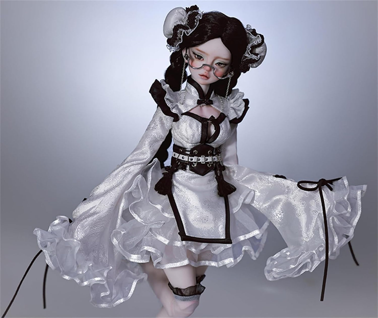 BACALYSO | shuga fairy 1/4 スケール 球体関節人形 女 蝶 中華娘 メイド服 スカート 少女 BJDドール 可動 フィギュア 身長44CM メイク済み プリンセス ドレス 可愛い 樹脂 洋服セットプレゼント (素体(化粧済み))