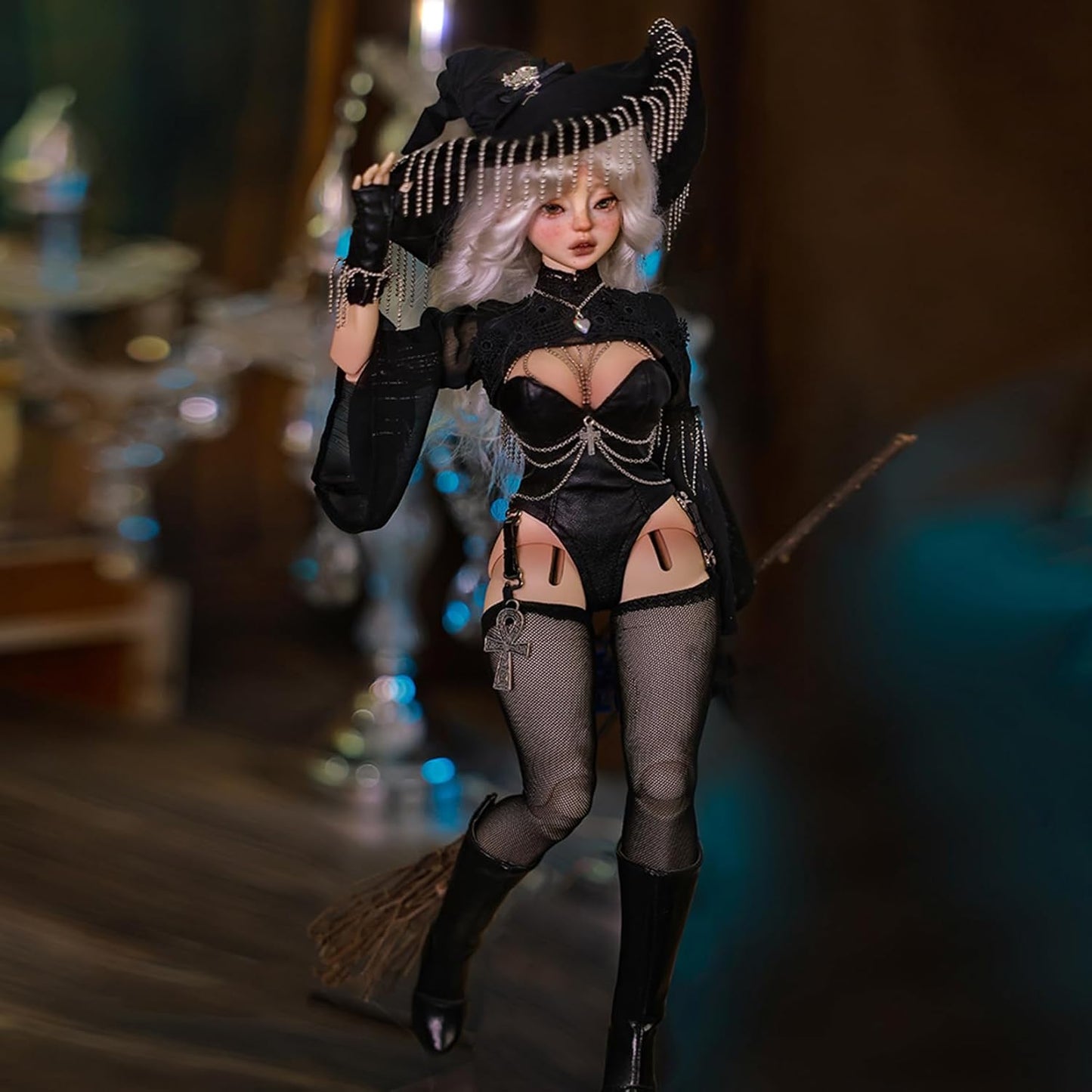 BACALYSO | shuga fairy 1/4 スケール 球体関節人形 女 Lilith 魔女 魔法使い BJDドール 可動 フィギュア 身長41CM メイク済み 仮装でき 可愛い 樹脂 服セット