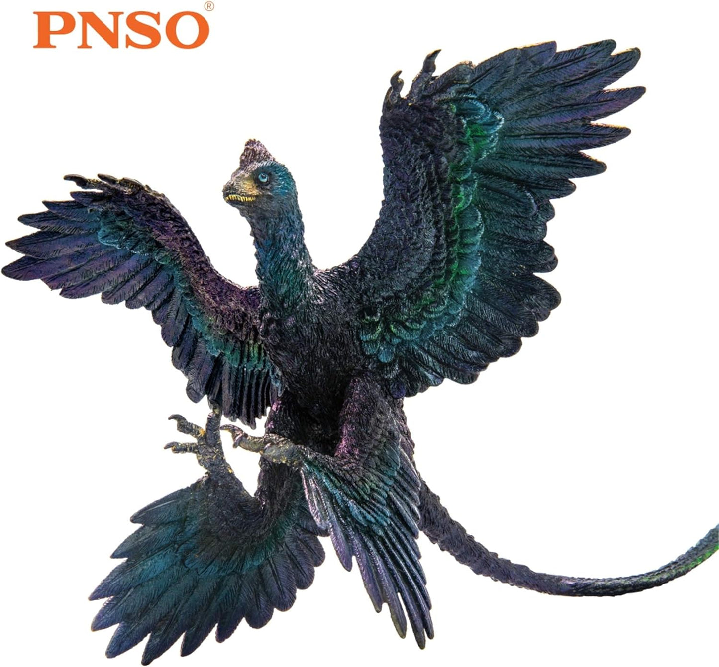 PNSO 成長シリーズ ミクロラプトル 小盜龍 小型羽毛恐竜 ドロマエオサウルス科 動物 リアル フィギュア PVC プラモデル おもちゃ 模型 恐竜好き誕生日 プレゼント オリジナル 塗装済 完成品 20cm級