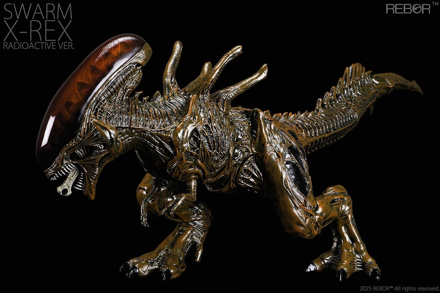 REBOR 1/35 Size Swarm X-REX T-REX T-REX Plastic Model Large Dinosaur Realistic PVC Adult Toy Animal Model 16.9 inches (43 cm) Grade Original Painted Finished Product (Red)