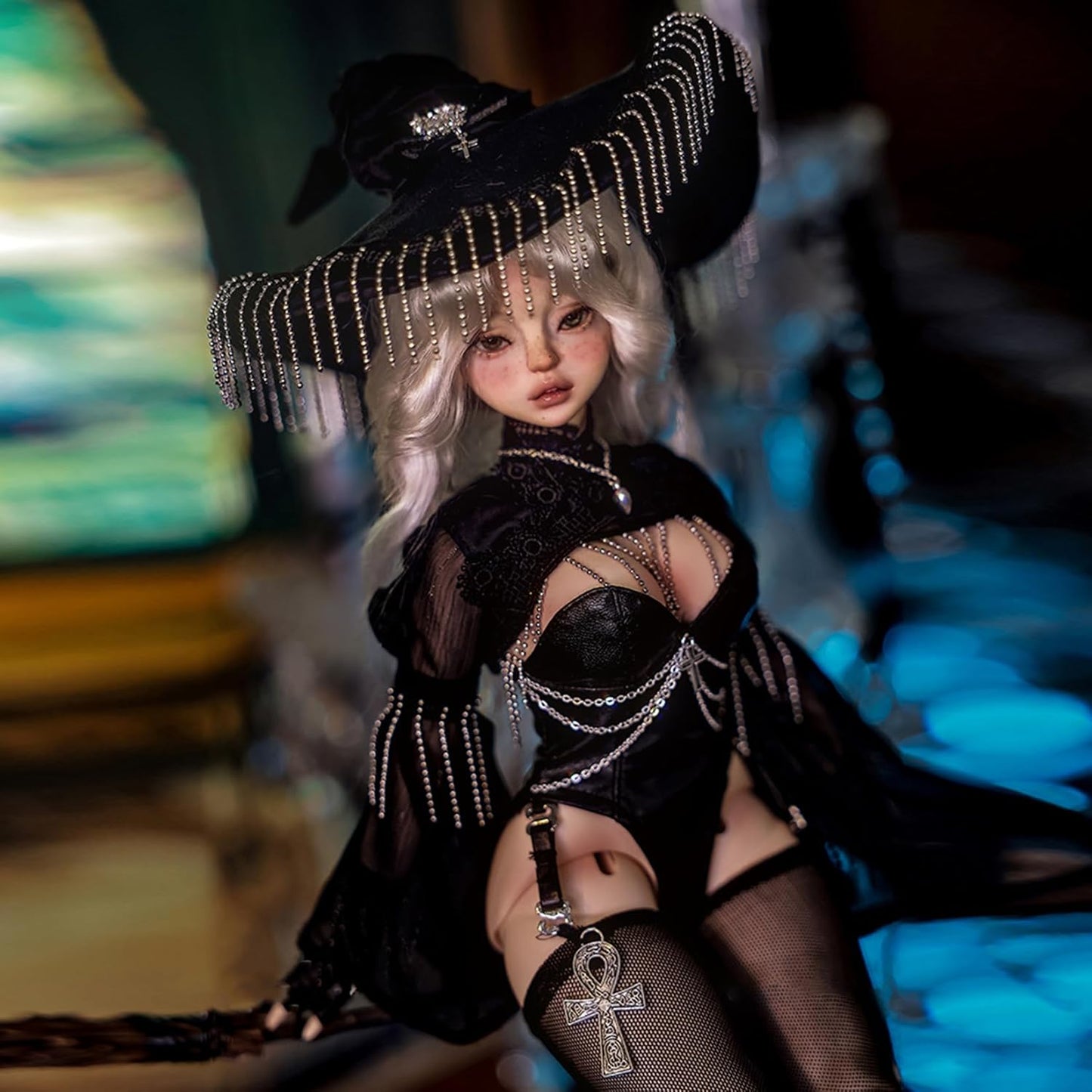 BACALYSO | shuga fairy 1/4 スケール 球体関節人形 女 Lilith 魔女 魔法使い BJDドール 可動 フィギュア 身長41CM メイク済み 仮装でき 可愛い 樹脂 服セット