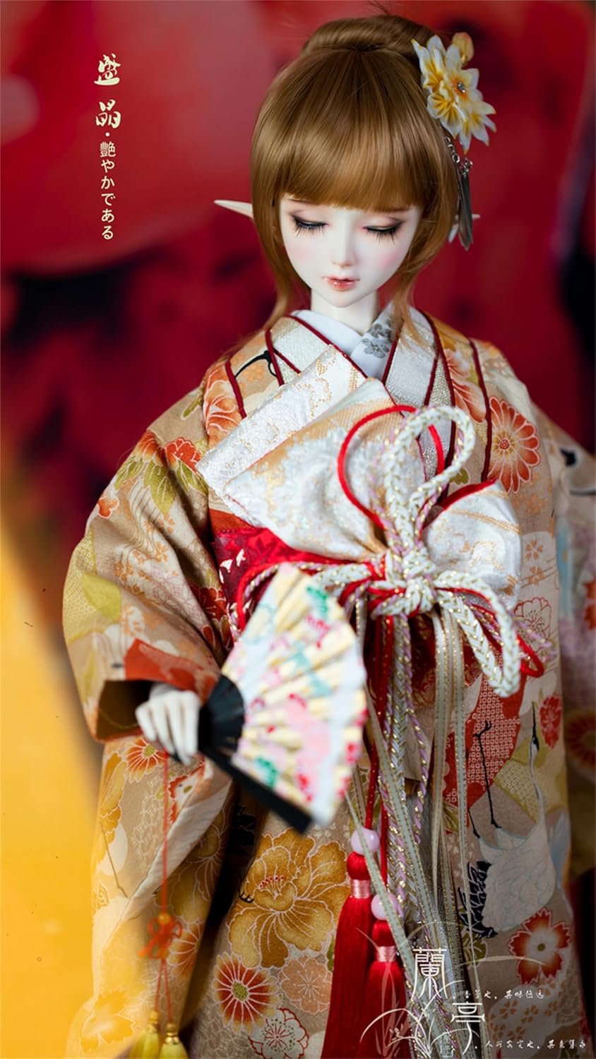 蘭亭集夢 1/3 1/4 1/6 スケール BJD 人形服 花魁 花嫁 盛晶 女の子 着物 晴れ着 8点セット 振袖 和柄 人形服 着せ替え 服 仮装 服セット
