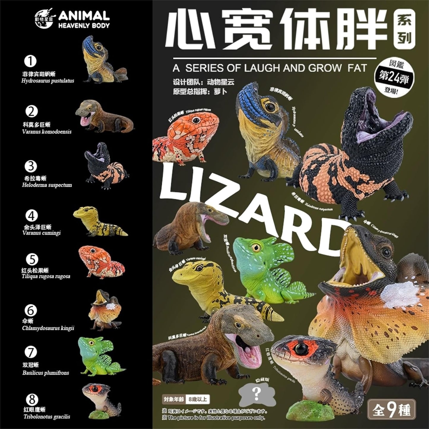 動物惑星 トカゲ ガチャガチャ2.0 7~10CM級 アメリカドクトカゲ マツカサトカゲ コモドオオトカゲ アカメカブトトカゲ 爬虫類 フィギュア 全8種 樹脂 可愛い おもちゃ プラモデル 動物 好き 模型 (お揃い)