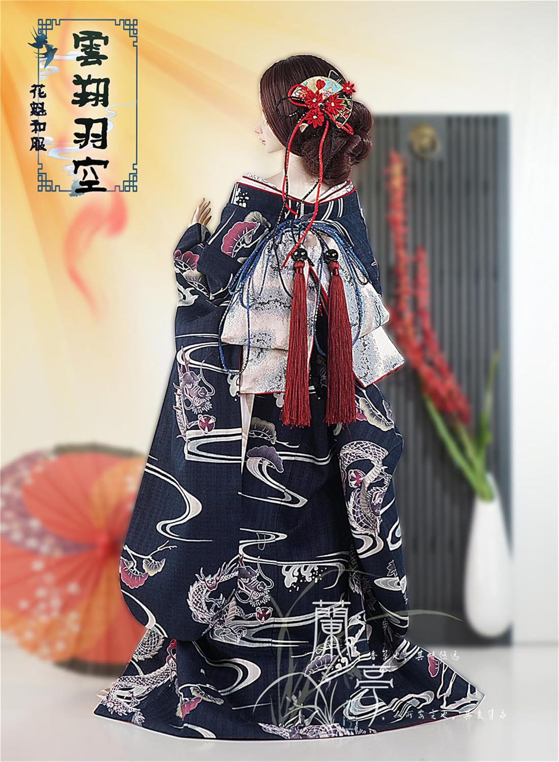 蘭亭集夢 1/3 1/4 1/6 スケール BJD 人 服 花魁 花嫁 雲翔羽空 女の子 着物 晴れ着 10点セット 振袖 着物 和柄 人形服 着せ替え 服 仮装 服セット