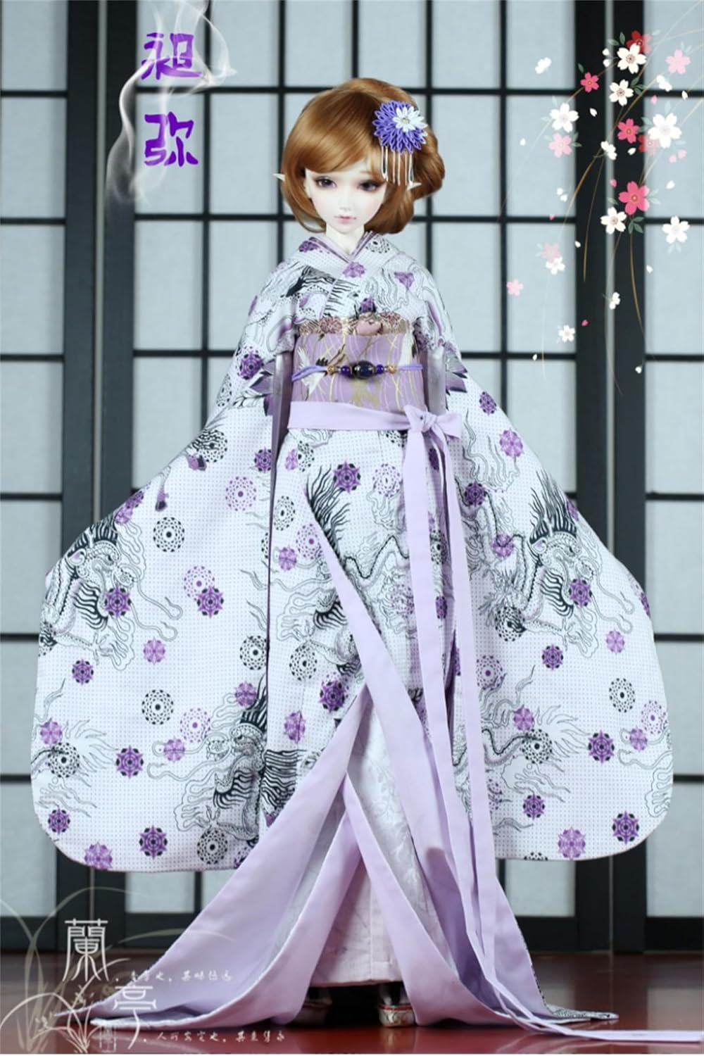 蘭亭集夢 1/3 1/4 1/6 スケール BJD 人形服 花魁 花嫁 昶弥 女の子 着物 晴れ着 8点セット 振袖 着物 和柄 人形服 着せ替え 服 仮装 服セット