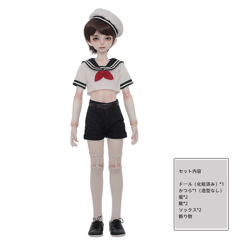 shuga fairy 1/4 スケール 球体関節人形 男 セーラー服 男子高校生 BJDドール 塗装済み 可動 フィギュア 身長42CM メイク済み 仮装でき 樹脂 洋服セット