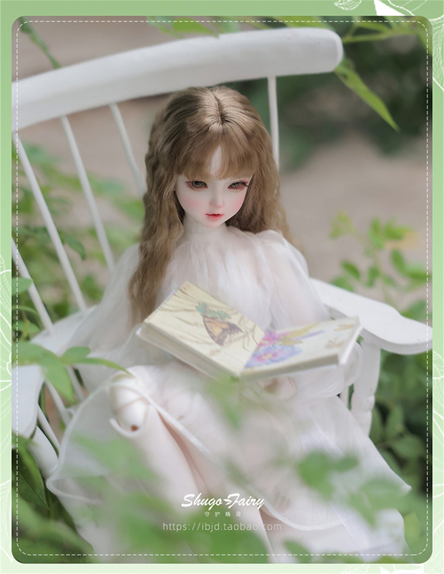 shuga fairy 1/4 スケール 球体関節人形 女 Bariy ワイトスカート BJDドール 塗装済み 可動 フィギュア 身長44CM メイク済み 仮装でき 樹脂
