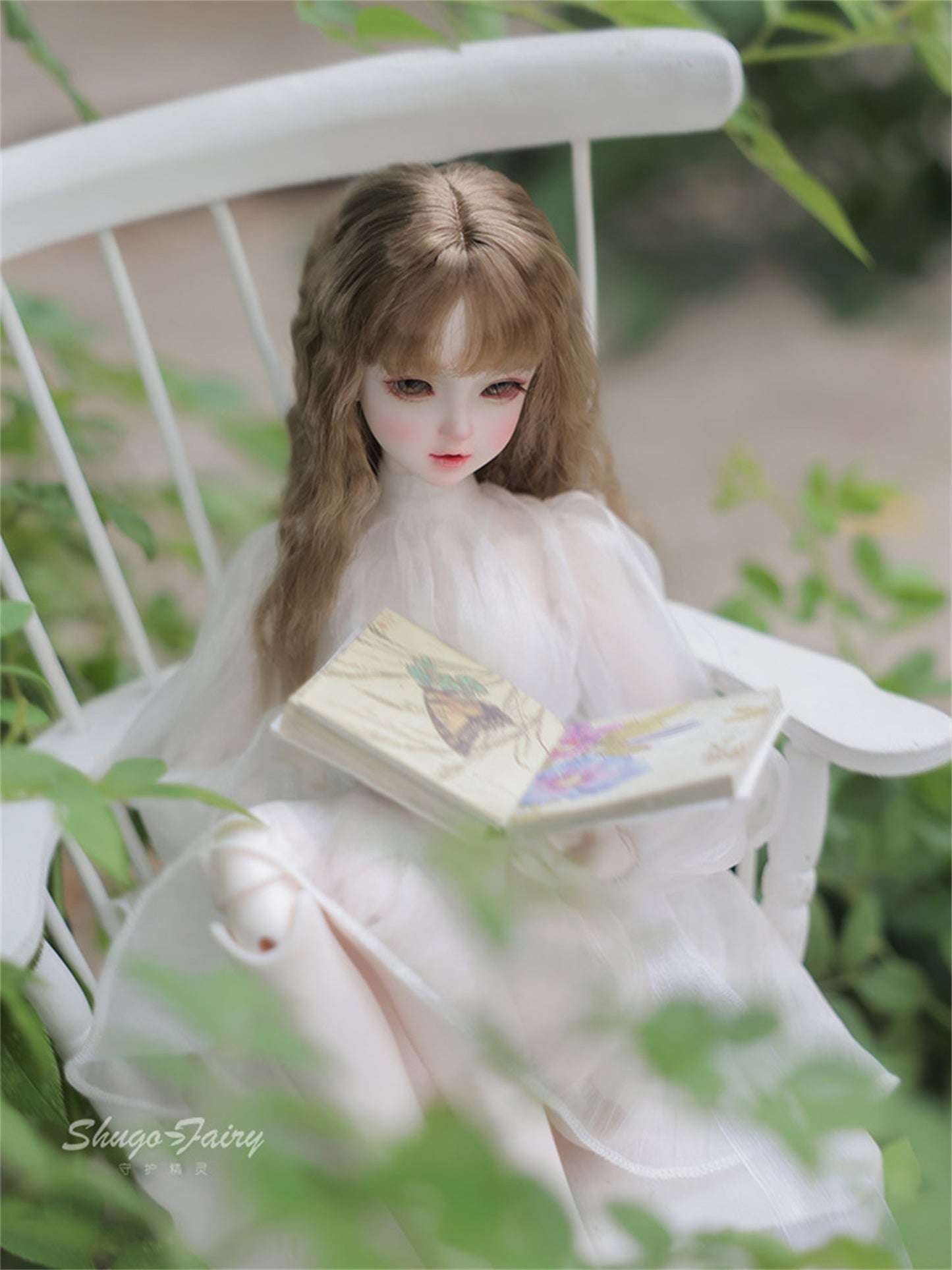 shuga fairy 1/4 スケール 球体関節人形 女 Bariy ワイトスカート BJDドール 塗装済み 可動 フィギュア 身長44CM メイク済み 仮装でき 樹脂