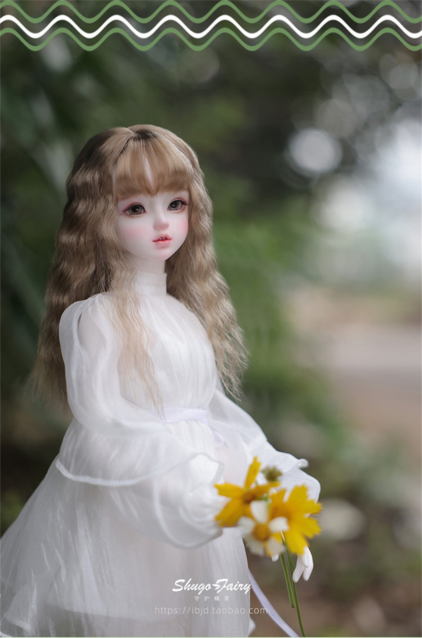 shuga fairy 1/4 スケール 球体関節人形 女 Bariy ワイトスカート BJDドール 塗装済み 可動 フィギュア 身長44CM メイク済み 仮装でき 樹脂