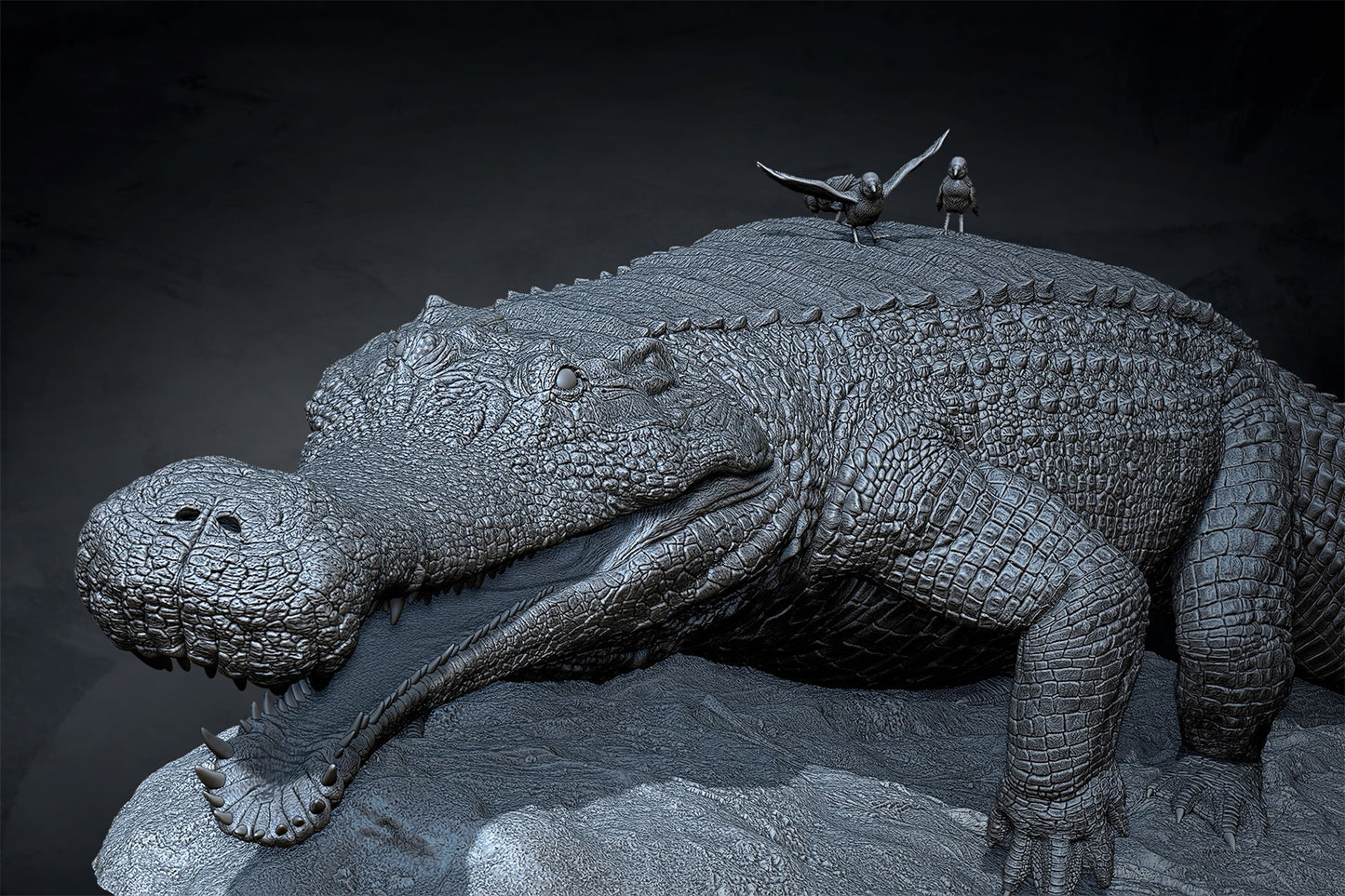 AnningPale STUDIO 1/18スケール サルコスクス フィギュア 65cm級 白亜紀 動物 フォリドサウルス科 リアル 樹脂 プラモデル 模型 台座付き