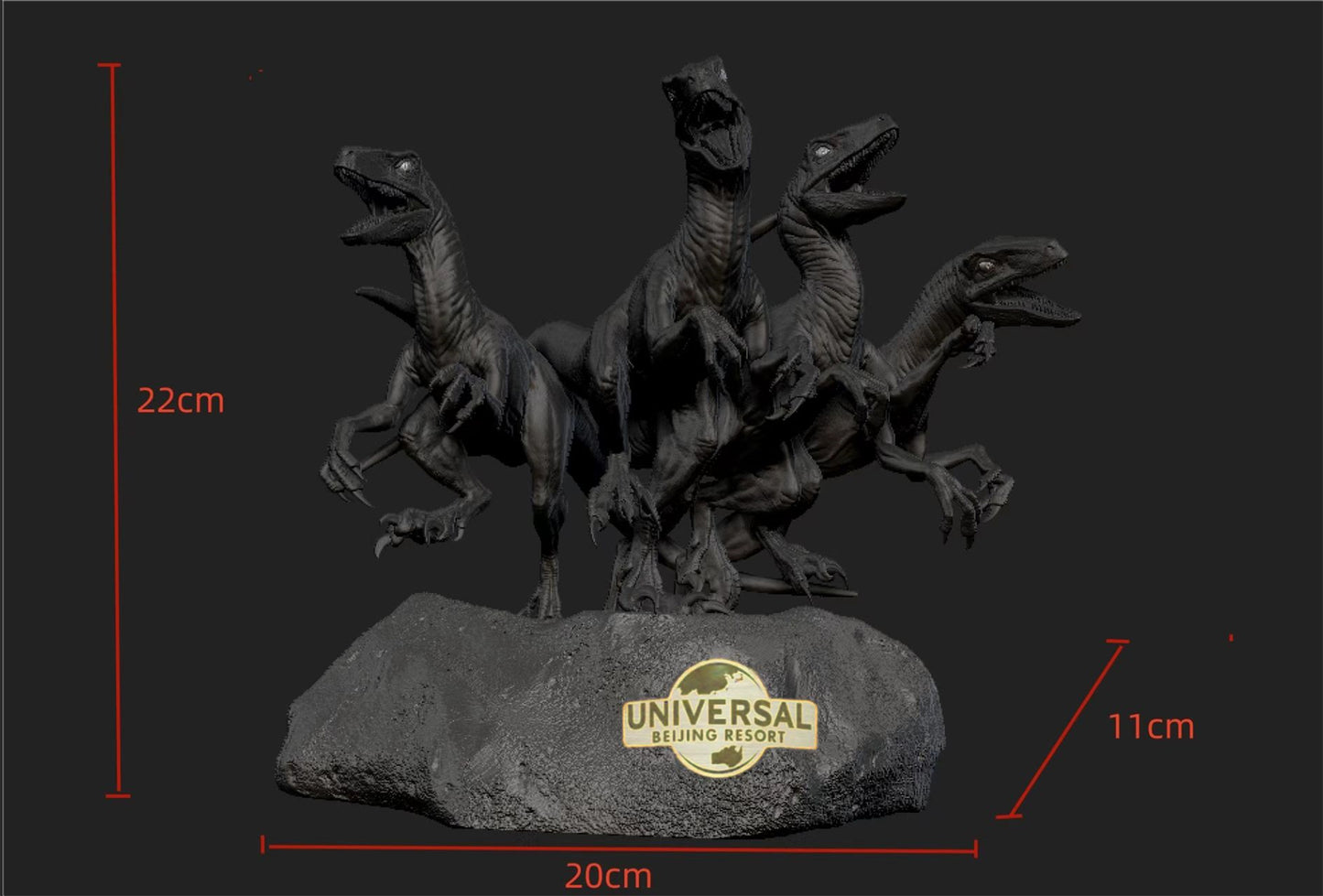 DINO DREAM 1/15 サイズ ヴェロキラプトル 小型肉食恐竜 白亜紀 ドロマエオサウルス科  恐竜 22cm級 フィギュア 樹脂 プラモデル 模型 シーン 情景セット 塗装済 台座付き