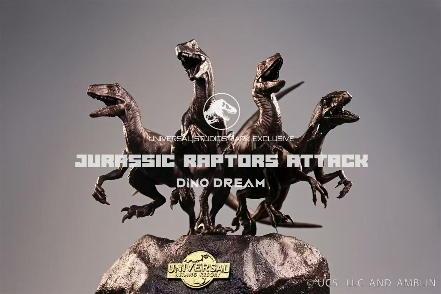DINO DREAM 1/15 サイズ ヴェロキラプトル 小型肉食恐竜 白亜紀 ドロマエオサウルス科  恐竜 22cm級 フィギュア 樹脂 プラモデル 模型 シーン 情景セット 塗装済 台座付き
