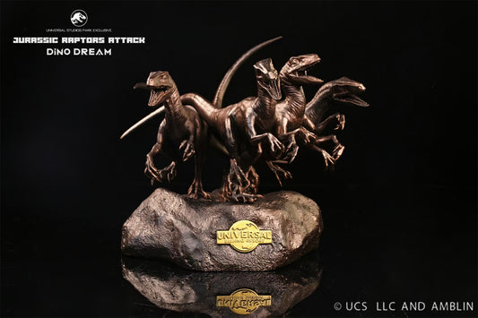 DINO DREAM 1/15 サイズ ヴェロキラプトル 小型肉食恐竜 白亜紀 ドロマエオサウルス科  恐竜 22cm級 フィギュア 樹脂 プラモデル 模型 シーン 情景セット 塗装済 台座付き