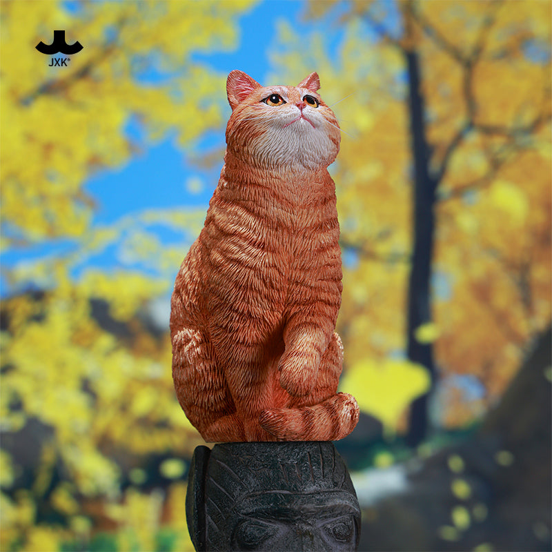 JXK 猫 建物 スタチュー 可愛い ネコ 動物 リアル フィギュア 樹脂 プラモデル 模型 18cm級 完成品 ねこ好き 置物 スタチュー (JXK284A)