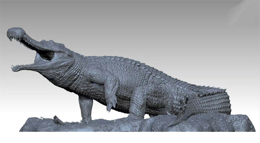 AnningPale STUDIO 1/35スケール サルコスクス フィギュア 20.7cm級 白亜紀 動物 フォリドサウルス科 リアル 樹脂 プラモデル 大人のおもちゃ 模型 プレゼント 置物 台座付き