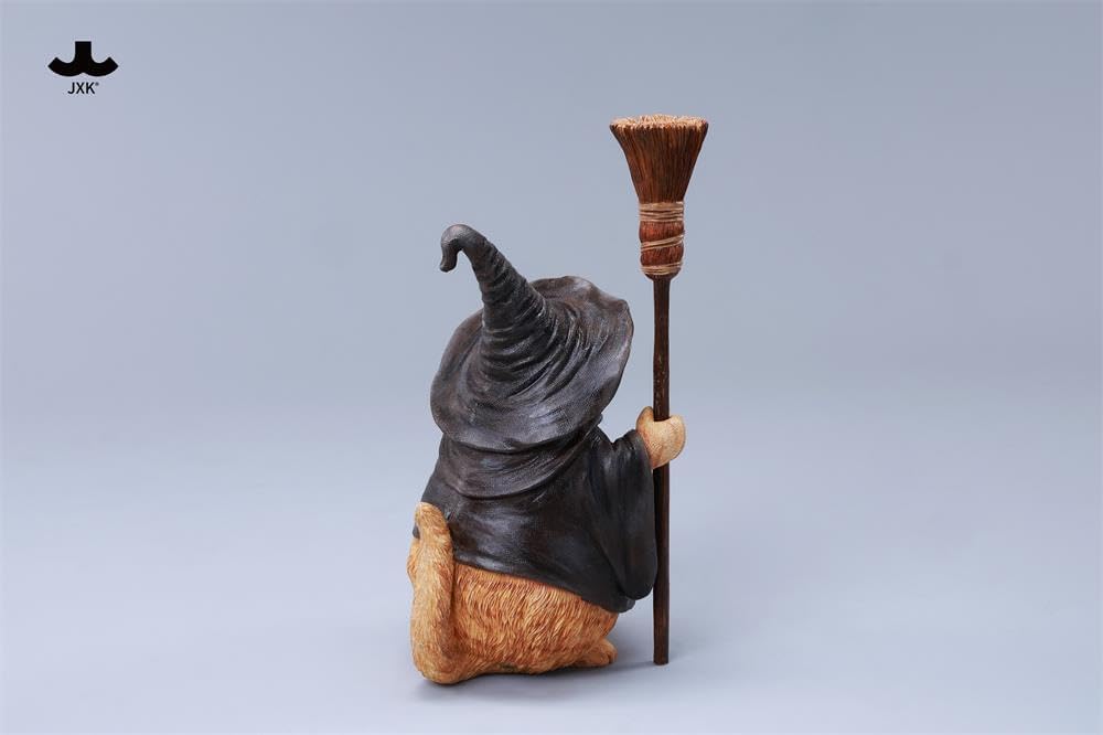 JXK 1/6 サイズ 猫 魔法使い猫 可愛い ネコ 動物 リアル フィギュア 樹脂 プラモデル 模型 16cm級 完成品 ネコ好き 置物 (CS02A)