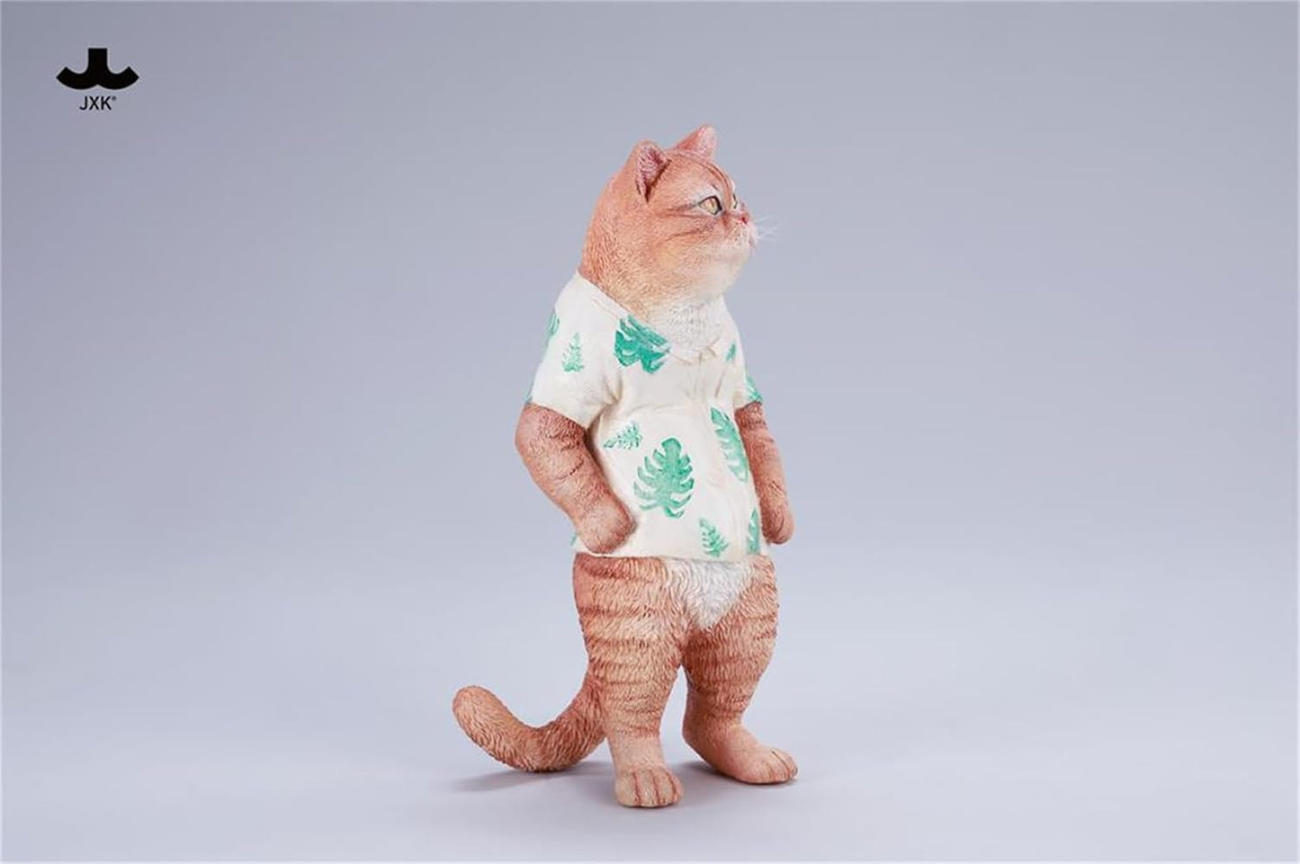 JXK 猫 フルーツ屋さんのニャン店長 可愛い ネコ 動物 リアル フィギュア 樹脂 プラモデル 模型 15cm級 完成品 ネコ好き 置物 (JXK-AI09A)