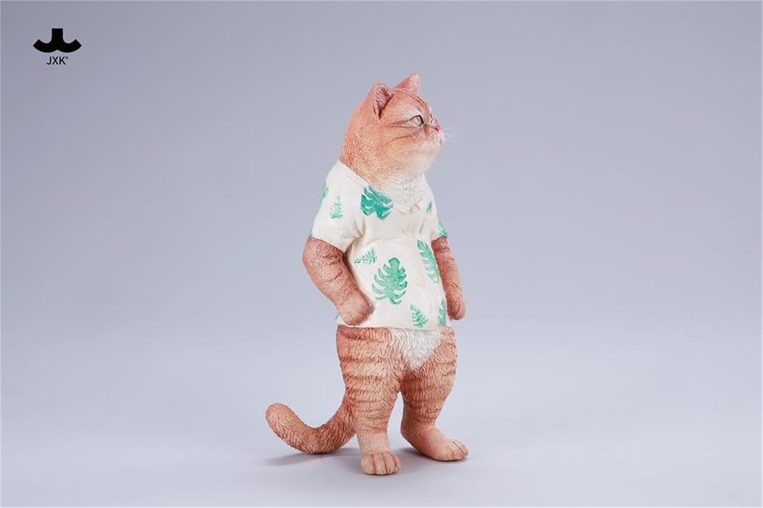 JXK 猫 フルーツ屋さんのニャン店長 可愛い ネコ 動物 リアル フィギュア 樹脂 プラモデル 模型 15cm級 完成品 ネコ好き 置物 (JXK-AI09A)