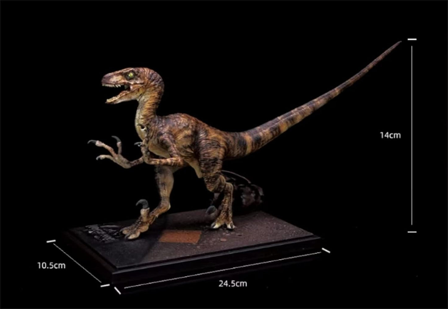 DINO DREAM 2点セット 1/15 サイズ ヴェロキラプトル 小型 肉食 恐竜 24.5cm級 リアル フィギュア 樹脂 プラモデル 大人のおもちゃ 模型 プレゼント プレミアム オリジナル スタチュー 塗装済 完成品 置物 台座付き