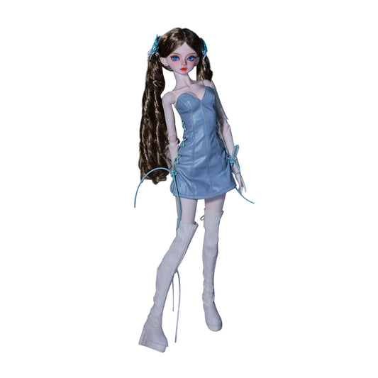 BACALYSO | shuga fairy 1/4 スケール 球体関節人形 女 Nancy ブルースカート 少女 BJDドール 可動 フィギュア 身長44CM メイク済み 仮装でき プリンセス ドレス 可愛い 樹脂 洋服セット 誕生日 プレゼント (素体（化粧済み）)