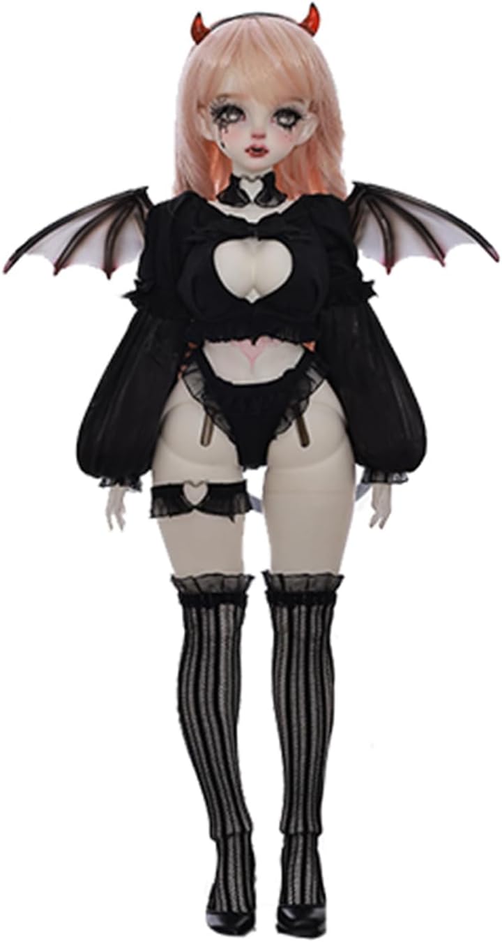 BACALYSO | shuga fairy 1/4 スケール 球体関節人形 女 サブリナ 悪魔 セクッシー 翼 BJDドール 可動 フィギュア 身長41CM メイク済み 仮装でき 可愛い 樹脂 服セット (洋服セット)