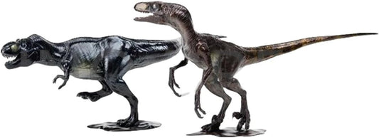 DINO DREAM 周年記念モデル ティラノサウルス VS ヴェロキラプトル フィギュア セット Tレックス Ｔ-REX 20cm級 肉食 恐竜 台座付け リアル 銅像 樹脂 プラモデル 模型 塗装済 置物