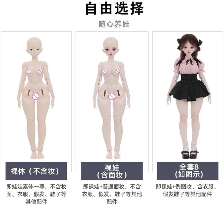 shuga fairy 1/4 スケール 球体関節人形 女 Joan メイド服 学園風 BJDドール 塗装済み 可動 フィギュア 身長41CM メイク済み 仮装でき 樹脂