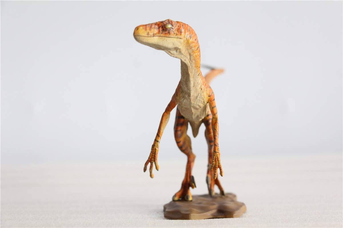 DINO DREAM 1/15 サイズ ヴェロキラプトル 恐竜 小型 肉食 リアル フィギュア PVC プラモデル 大人のおもちゃ 模型 プレゼント プレミアム 24cm級 オリジナル スタチュー 塗装済 完成品 置物 3色 台座付き (ヒョウ)