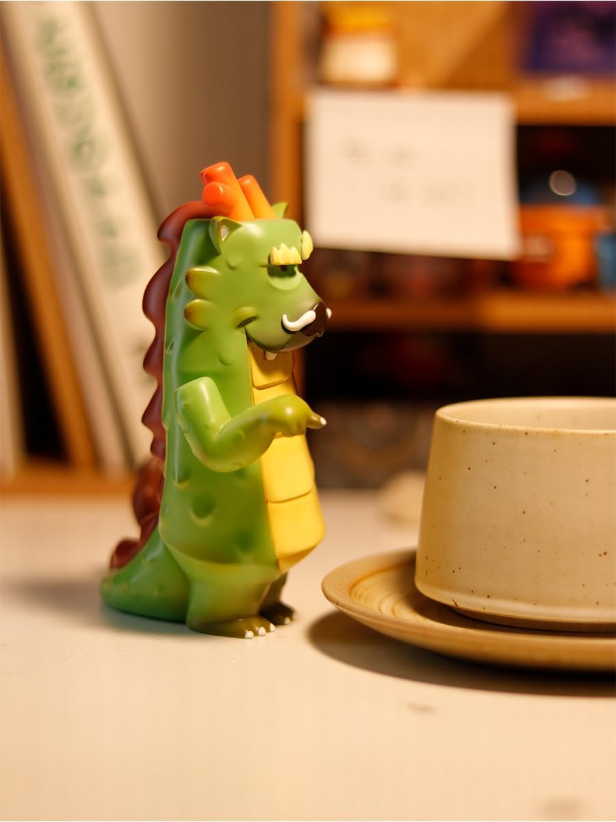 龍 フィギュア 13CM級 りゅう グリーン 樹脂 塗装済 可愛い リアル 完成品 動物 プラモデル おもちゃ 模型 動物好き