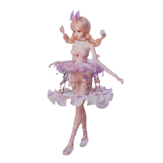 BACALYSO | shuga fairy 1/4 スケール 球体関節人形 女 紫 アイドル少女 BJDドール 可動 フィギュア 身長44CM メイク済み 仮装でき プリンセス ドレス 可愛い 樹脂 洋服セット 誕生日 プレゼント (素体（化粧済み）)