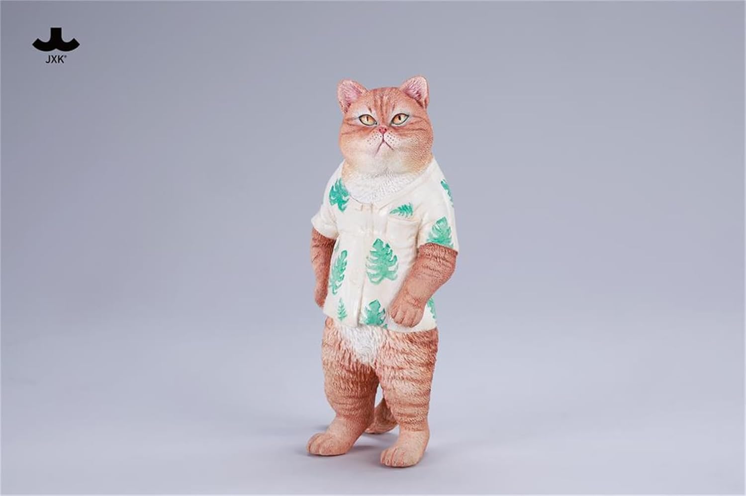 JXK 猫 フルーツ屋さんのニャン店長 可愛い ネコ 動物 リアル フィギュア 樹脂 プラモデル 模型 15cm級 完成品 ネコ好き 置物 (JXK-AI09A)