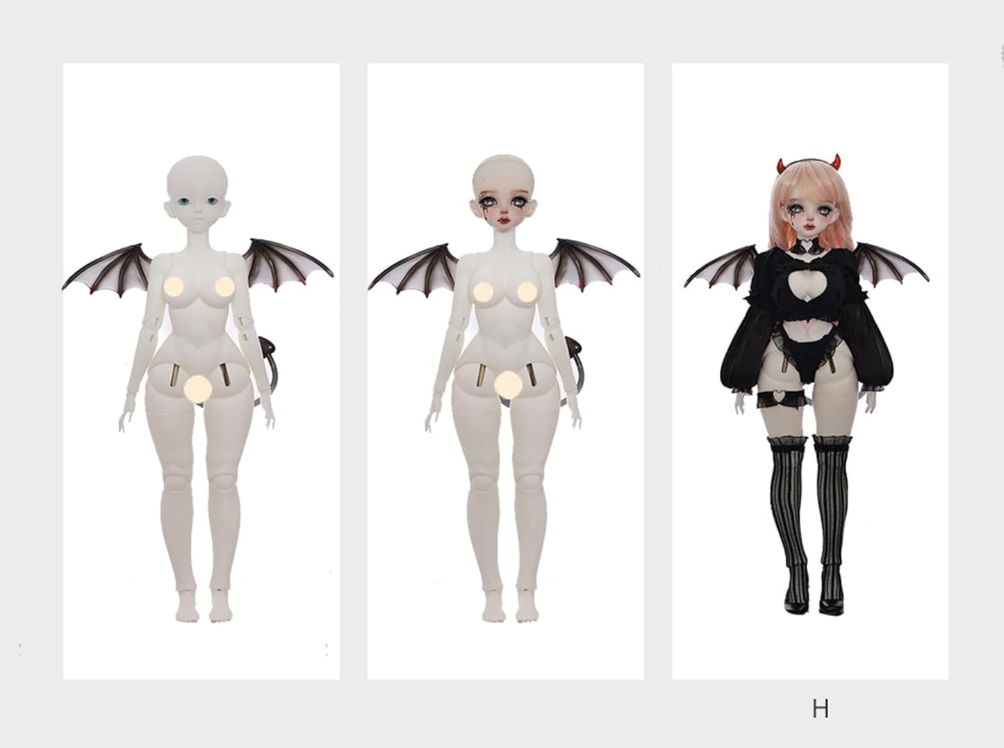 BACALYSO | shuga fairy 1/4 スケール 球体関節人形 女 サブリナ 悪魔 セクッシー 翼 BJDドール 可動 フィギュア 身長41CM メイク済み 仮装でき 可愛い 樹脂 服セット (洋服セット)