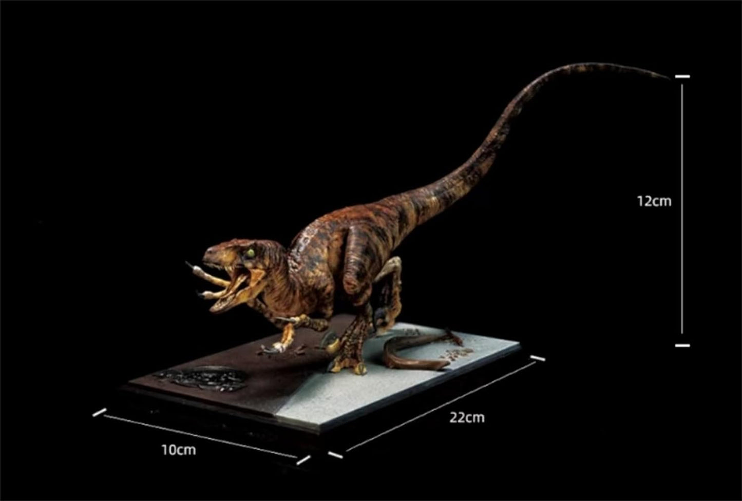 DINO DREAM 2点セット 1/15 サイズ ヴェロキラプトル 小型 肉食 恐竜 24.5cm級 リアル フィギュア 樹脂 プラモデル 大人のおもちゃ 模型 プレゼント プレミアム オリジナル スタチュー 塗装済 完成品 置物 台座付き