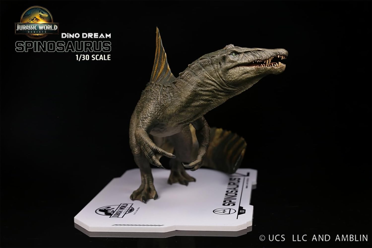 DINO DREAM 1/30 サイズ スピノサウルス 立ち姿 白亜紀 ティタノサウルス類 鳥吻類 恐竜 22cm級 フィギュア 樹脂 プラモデル 模型 シーン 情景セット 塗装済 台座付き