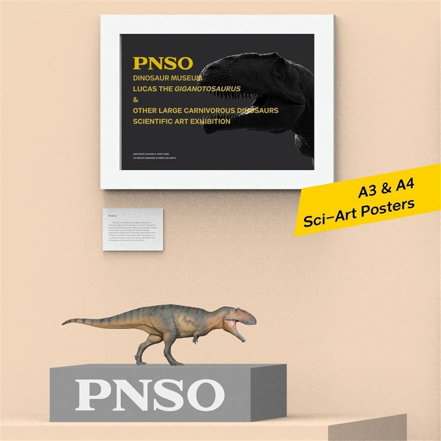 PNSO 1/35 サイズ ギガノトサウルス 恐竜 フィギュア PVC プラモデル おもちゃ 模型 35cm級