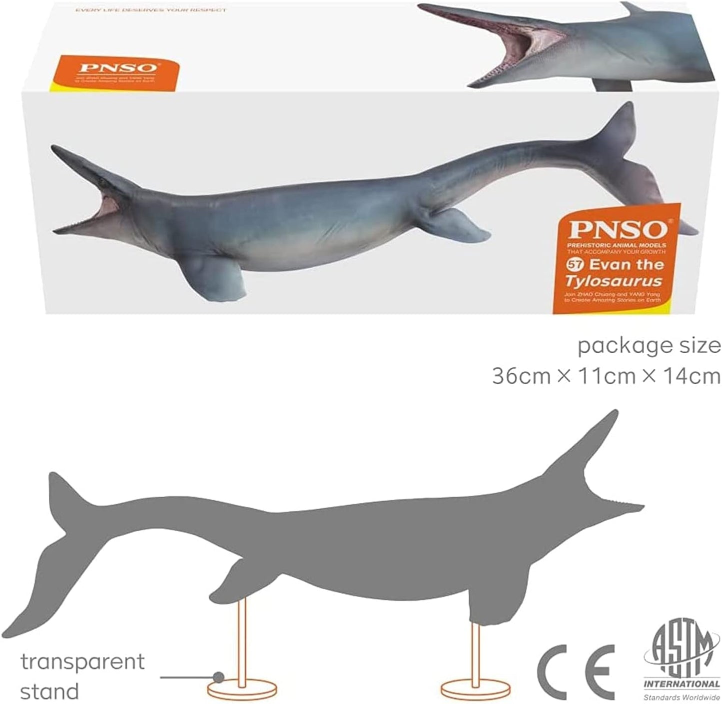 PNSO 成長シリーズ 57 ティロサウルス モササウルス科 恐竜 海洋動物 フィギュア PVC おもちゃ 模型 31cm級
