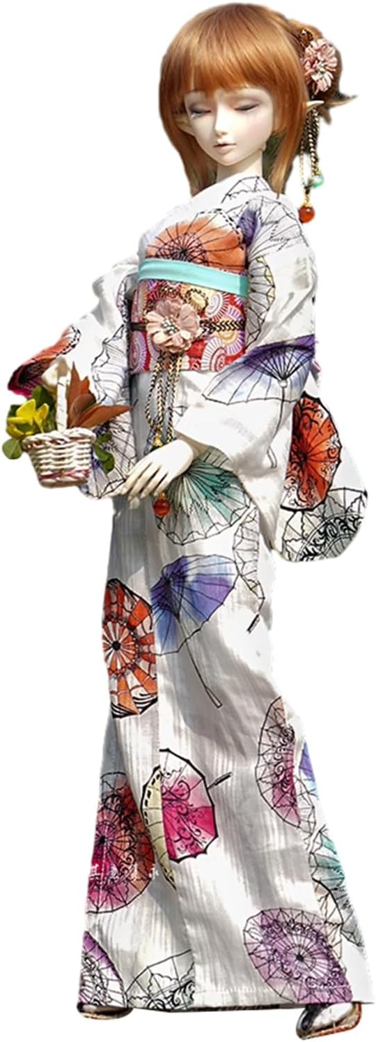 蘭亭集夢 1/3 1/4 1/6 スケール BJD 人形服 浴衣 夏の光 女の子 着物 晴れ着 7点セット ブラック 和柄  ドール 人形服 着せ替え 服 仮装 服セット