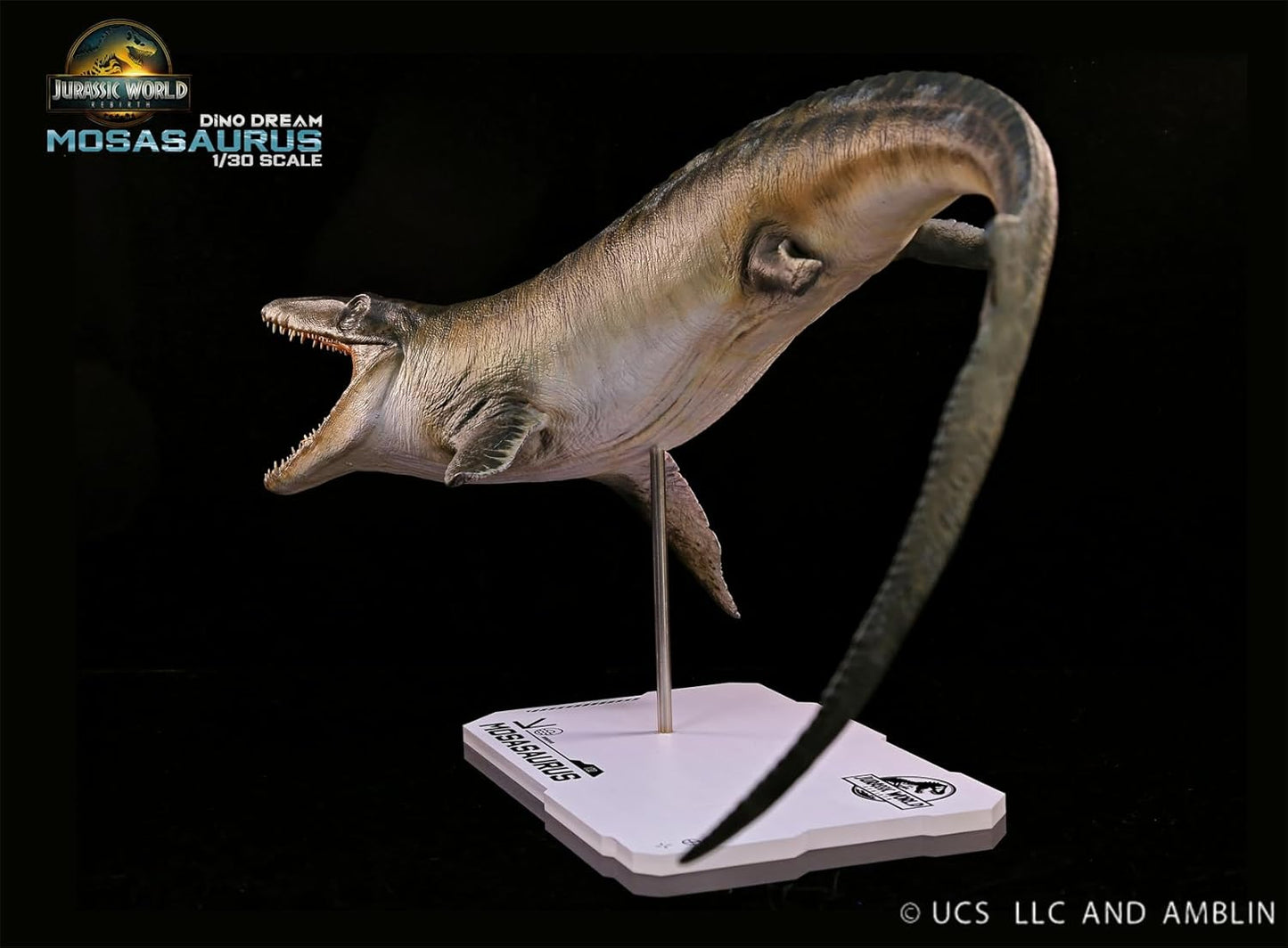 DINO DREAM 1/30 サイズ モササウルス 水生有鱗目 白亜紀 モササウルス科 恐竜 大きい65cm級 フィギュア 樹脂 プラモデル 模型 シーン 情景セット 塗装済 台座付き