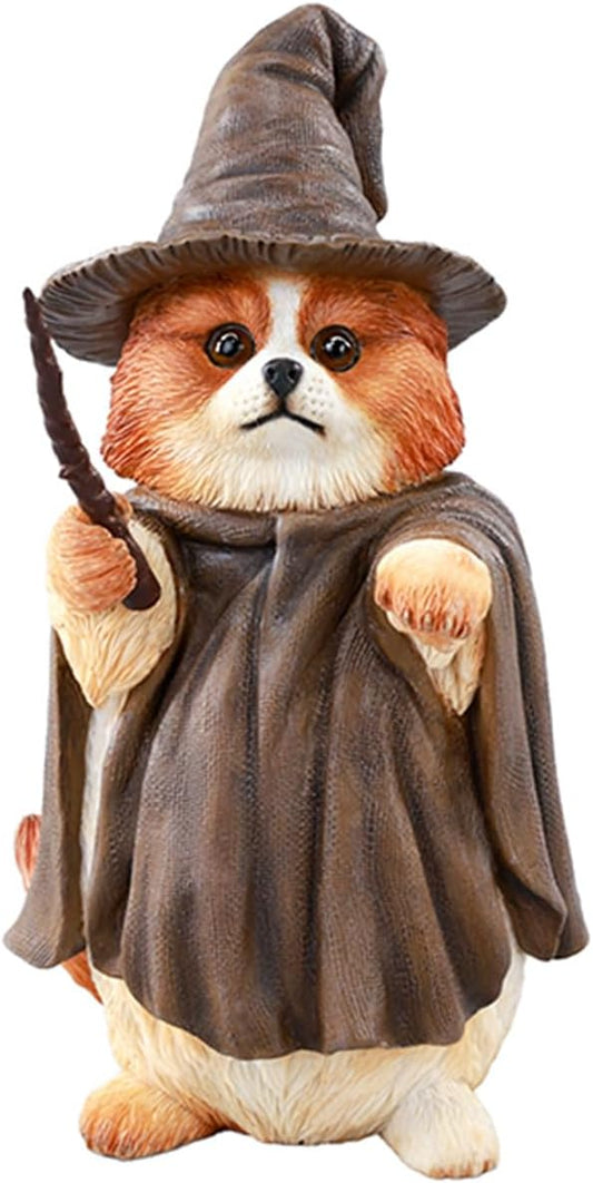 JXK 1/6 サイズ 犬 魔法使い犬 可愛い イヌ 動物 リアル フィギュア 樹脂 プラモデル 模型 14cm級 完成品 ネコ好き 置物 (JXK-CS03A)