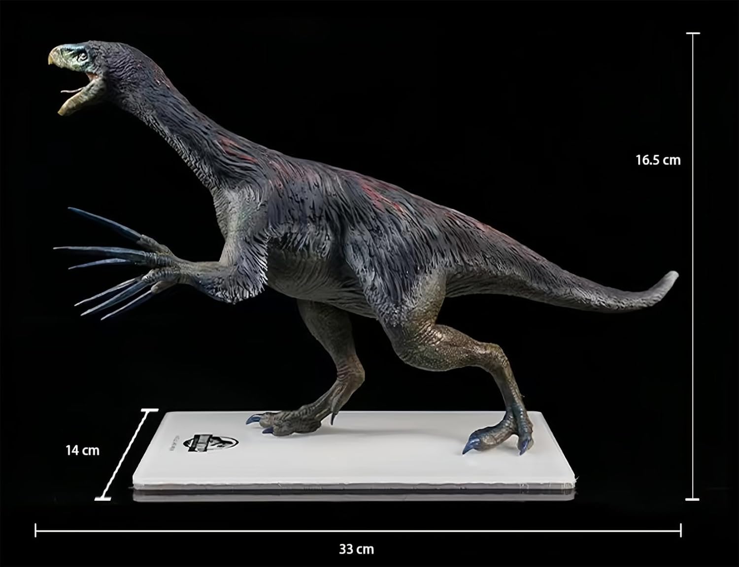 DINO DREAM 1/30 サイズ テリジノサウルス フィギュア テリジノサウルス科 刈り取りをするトカゲ 恐竜 白亜紀 33cm級 リアル 樹脂 プラモデル 模型 塗装済 置物 台座付き 情景セット スタチュー [並行輸入品]