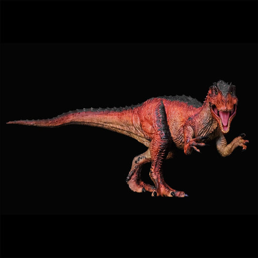 Rebor 1/35サイズ サウロファガナクス 異竜 肉食獣脚類 アロサウルス科 恐竜 フィギュア プラモデル おもちゃ 模型 リアル PVC プレゼント プレミアム 41.5cm級 オリジナル 塗装済 完成品 (火山洞窟)