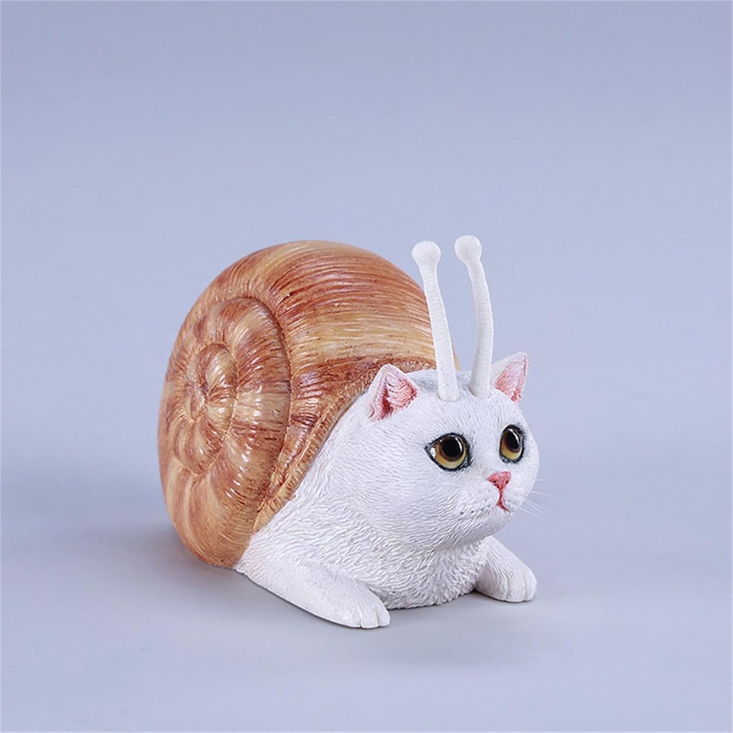 JXK 猫 カタツムリネコ でんでんネコ 可愛い ネコ 動物 リアル フィギュア 樹脂 プラモデル 模型 6.5cm級 完成品 ネコ好き 置物 (JXK-AI08A)