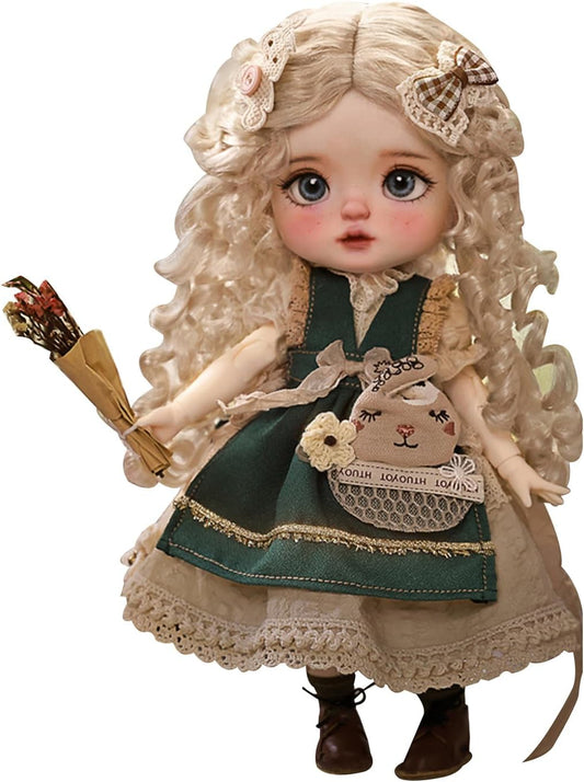 BACALYSO | shuga fairy 1/6 スケール 球体関節人形 女 Plums 梅 チカウボーイ少女 帽子付き 元気 BJDドール 可動 フィギュア 身長26.5CM メイク済み 仮装でき 可愛い 樹脂 服セット (服セット)