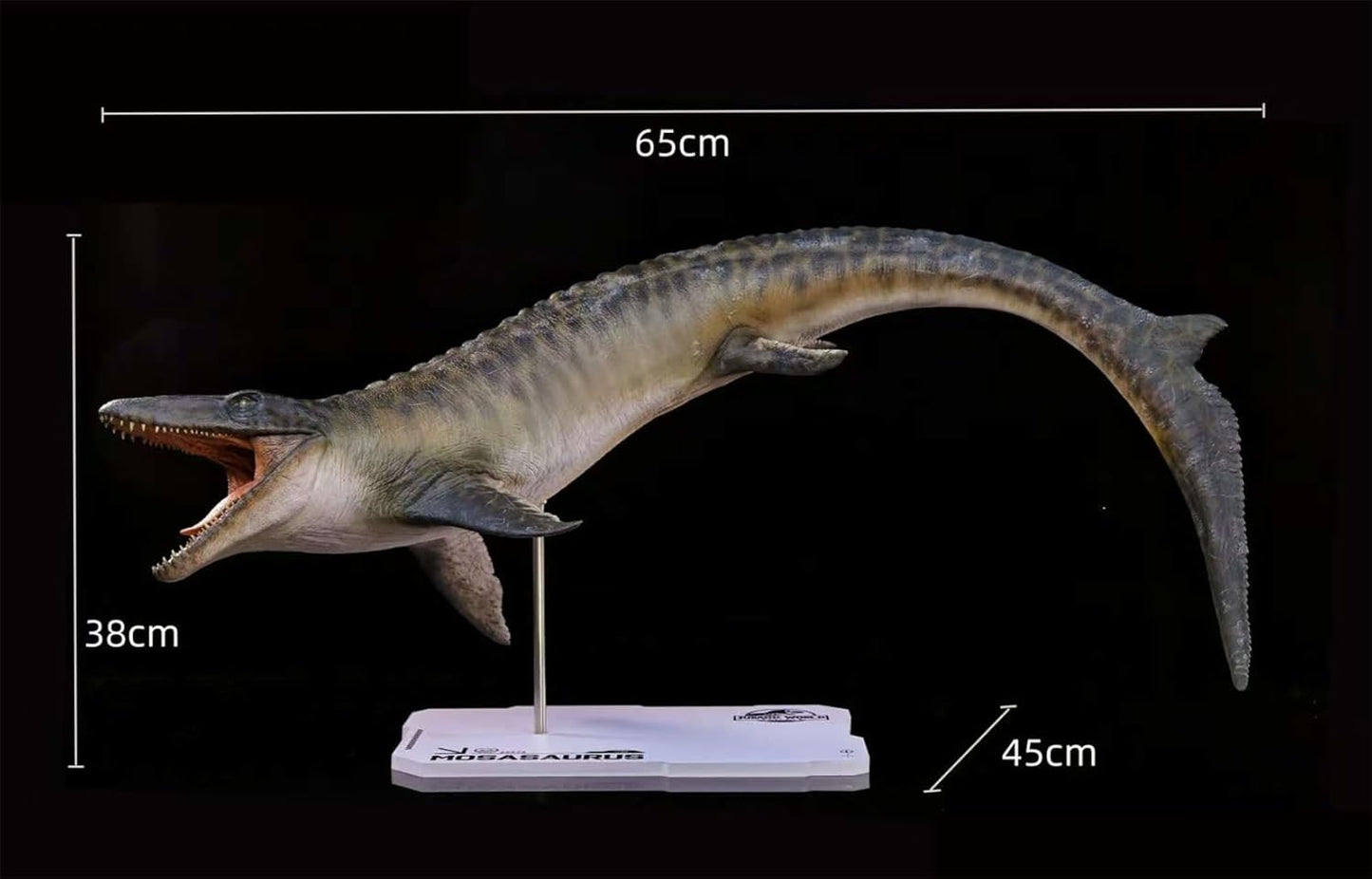DINO DREAM 1/30 サイズ モササウルス 水生有鱗目 白亜紀 モササウルス科 恐竜 大きい65cm級 フィギュア 樹脂 プラモデル 模型 シーン 情景セット 塗装済 台座付き