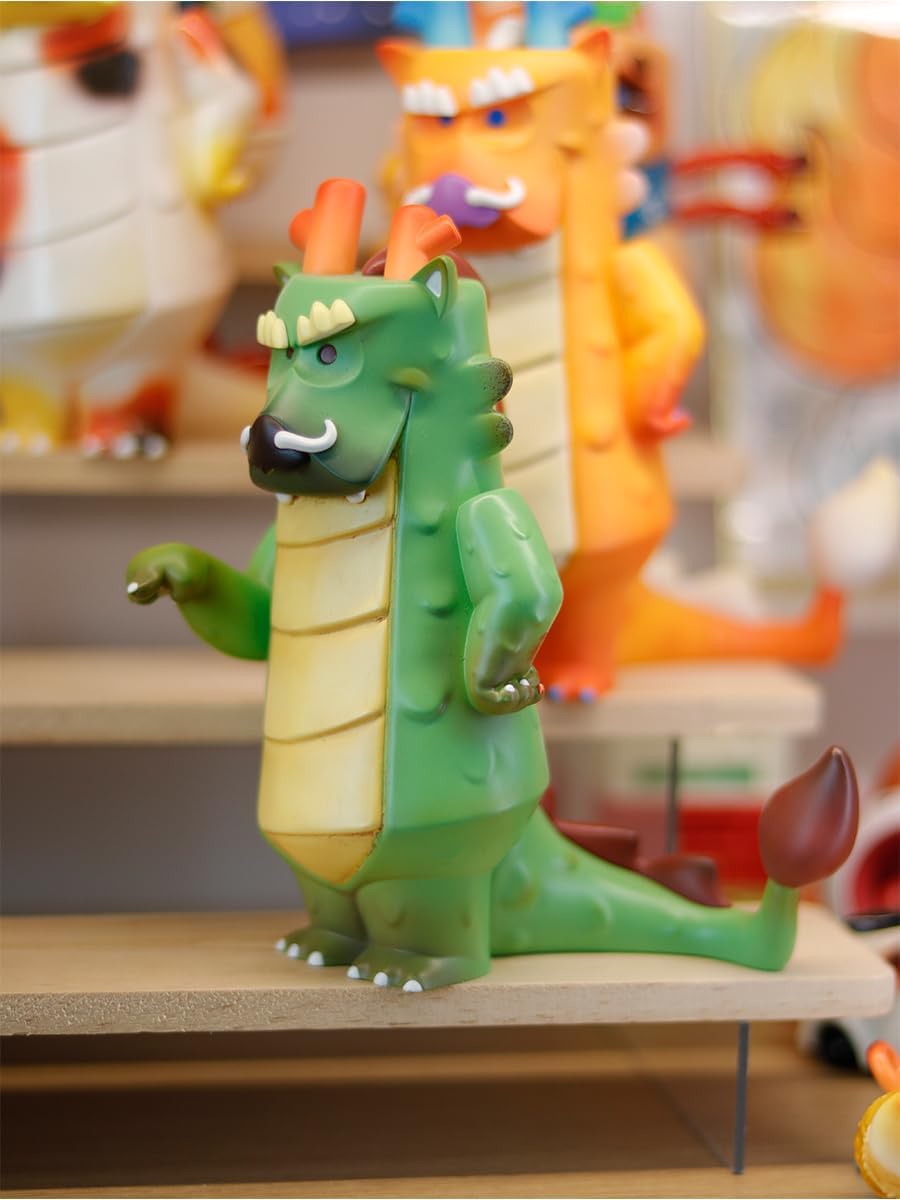 龍 フィギュア 13CM級 りゅう グリーン 樹脂 塗装済 可愛い リアル 完成品 動物 プラモデル おもちゃ 模型 動物好き