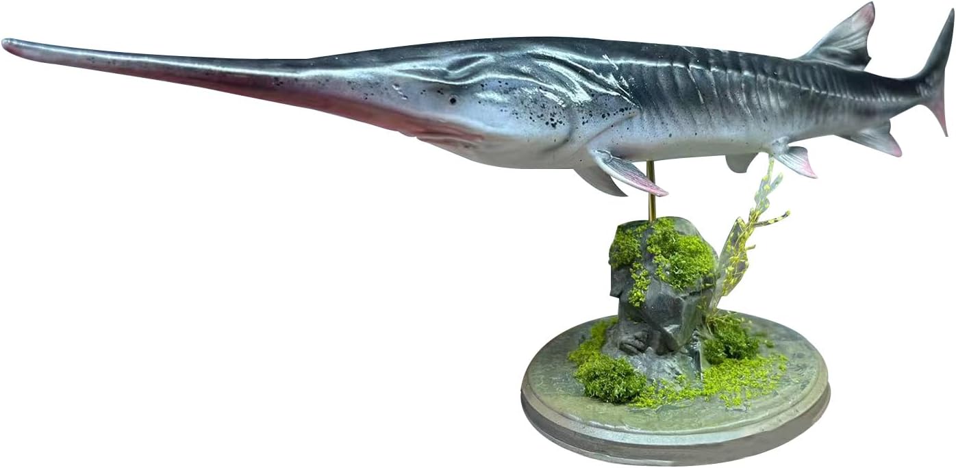 BACALYSO | ALEX STUDIO Figure, Extinct Species, Spatulagon, Largest Freshwater Fish in History, Resin, Painted, Realistic Base Included, Animal, Plastic Model, Toy, Figurine
